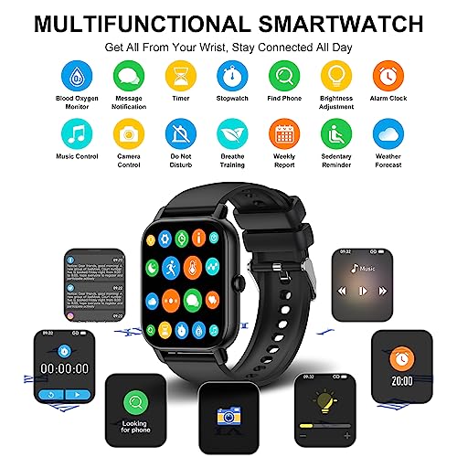 Smart Watch(Answer/Make Call), 1.85" Smartwatch for Men Women IP68 Waterproof, 110+ Sport Modes, Fitness Activity Tracker, Heart Rate Sleep Monitor, Pedometer, Smart Watches for Android iOS, 2023