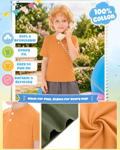 Image of Toddler Boys Cotton Henley T Shirts