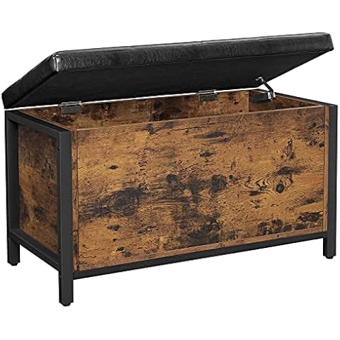 VASAGLE Storage Bench with Padded Seat Cover