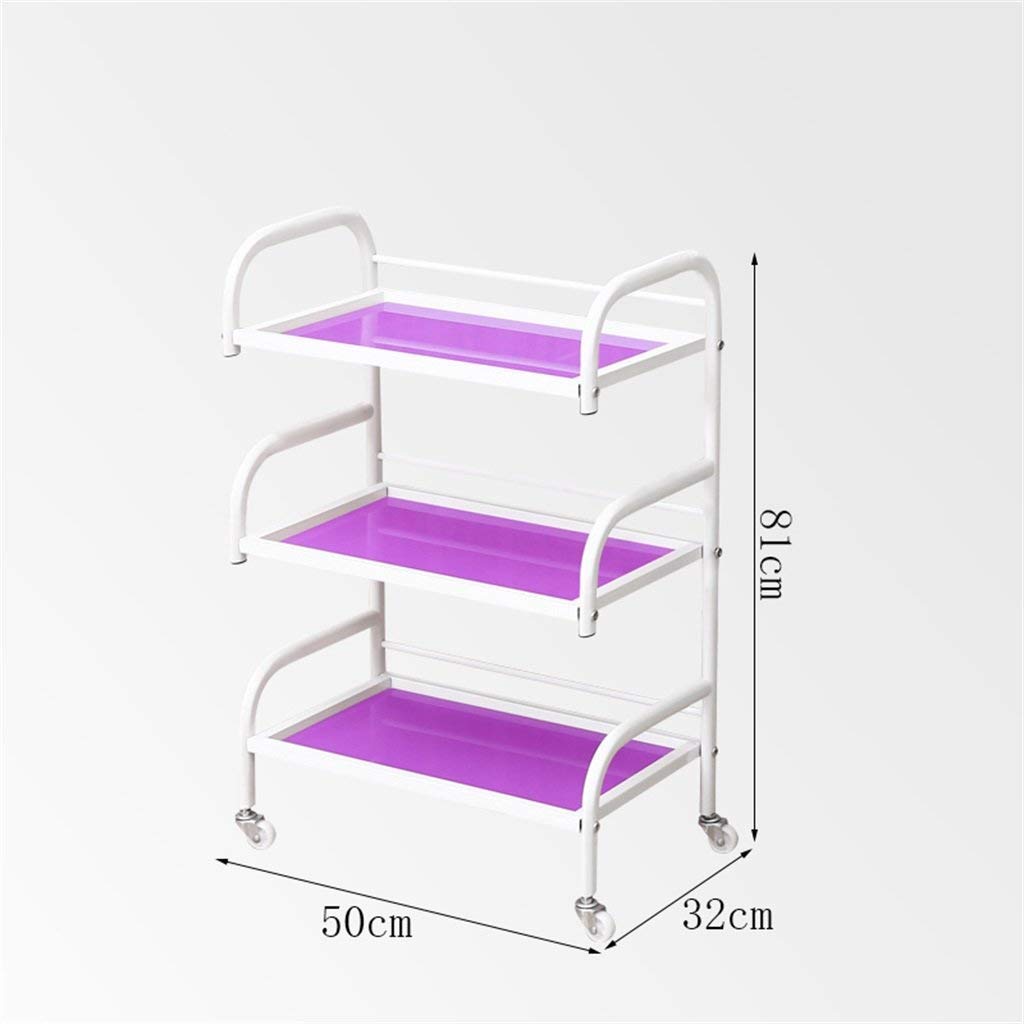 Carrello multiuso a 3 ripiani con ripiani in vetro, carrello portaoggetti multifunzione per salone, ufficio, cucina