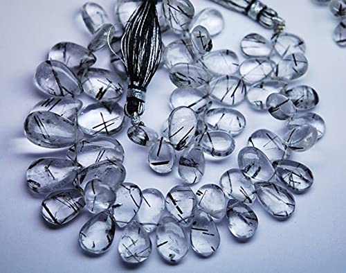 Quartz rutilé noir briolette pour remplacer les pierres ternes par des gemmes naturelles
