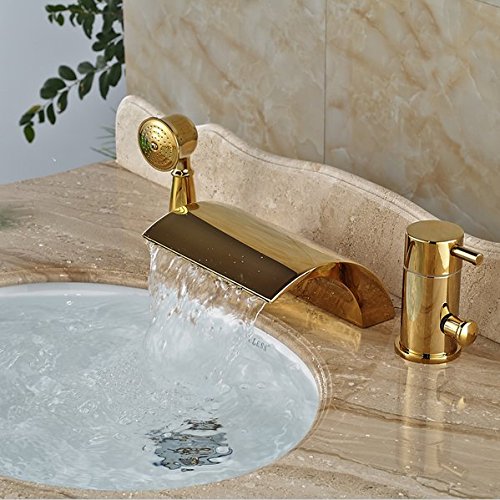 Robinet de baignoire laiton fini les fuites avec ce melangeur 3 trous dore robuste