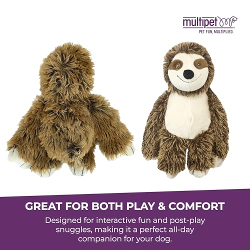 Multipet Bark Buddies Sloth Dog Plush Toy - Squeaky Dog Toy for All Dogs - Extra Soft Plush Dog Toy - Stuffed Animal Dog Toy for Cuddling & Playing - Cute Dog Pet Toy (10") - Image 6