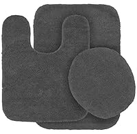 KIDS ZONE HOME LINEN Angela Badezimmerteppich-Set, rutschfest, weich, 3-teilig anthrazit