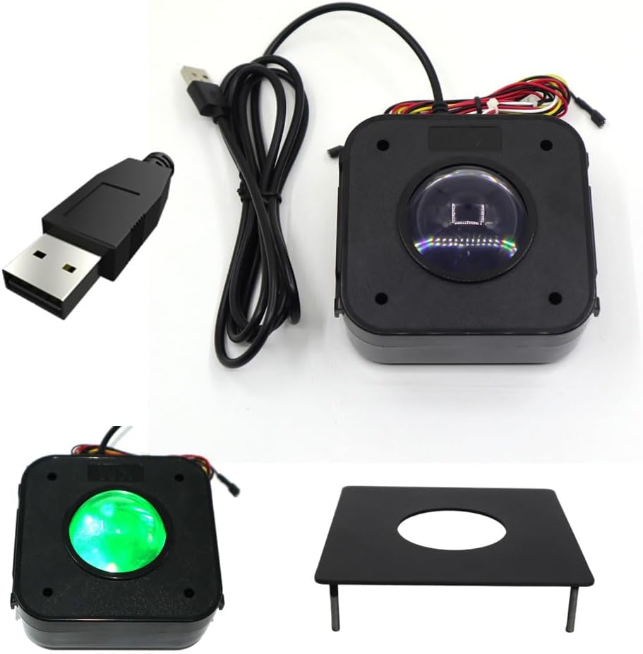 USB Arcade Game Trackball Mouse Illuminated LED Round 4.5cm USB Connector with Bracket Kit