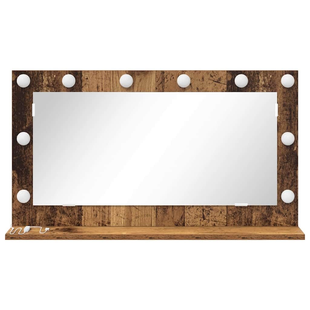 Lustro łazienkowe z oświetleniem LED, z przyłączem USB, prostokątne, do sypialni i łazienki, 80 x 45 x 18 cm