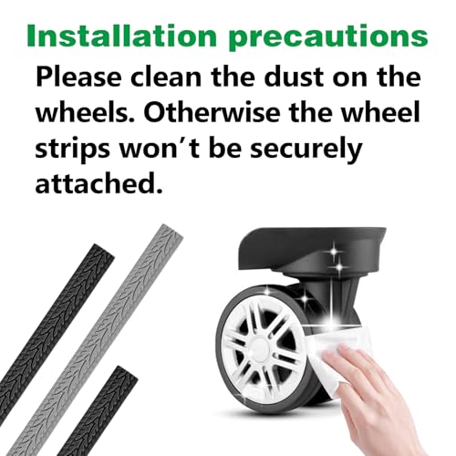 10Pcs Luggage Wheel Covers, Suitcases Wheel Covers, Silicone Luggage Protector, Durable, Mute and Shock Absorption, Waterproof (Black)2