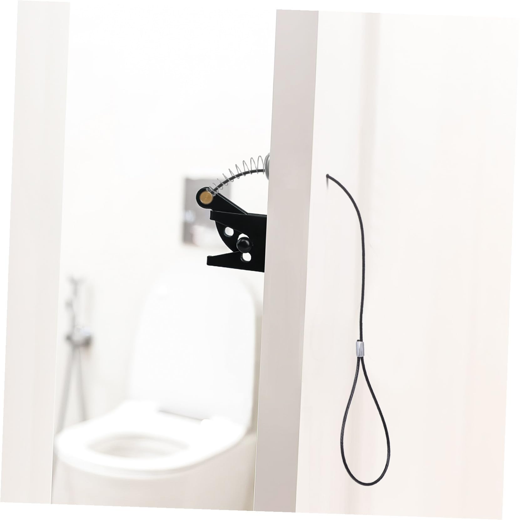 Ipetboom 2 Juegos de Pestillos para Puertas Metálicas Resorte, Tirador de Cable Resistente y Cierre Candado para Apertura y Cierre Fácil