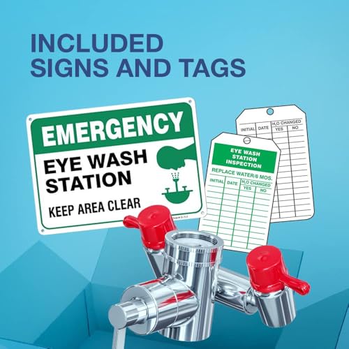TidyFriend Eye Wash Kit - Faucet Mounted Emergency Eye Wash Station Sink Attachment -1x Continuous Flow Eyewash Station,3X Common Sink Adapter,2X Inspection Tag,1x Emergency Eye Wash Station Sign - Thumbnail 3