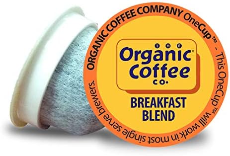 Organic Coffee Co. OneCUP Breakfast Blend 12 Ct Medium Light Roast Compostable Coffee Pods, K Cup Compatible including Keurig 2.0
