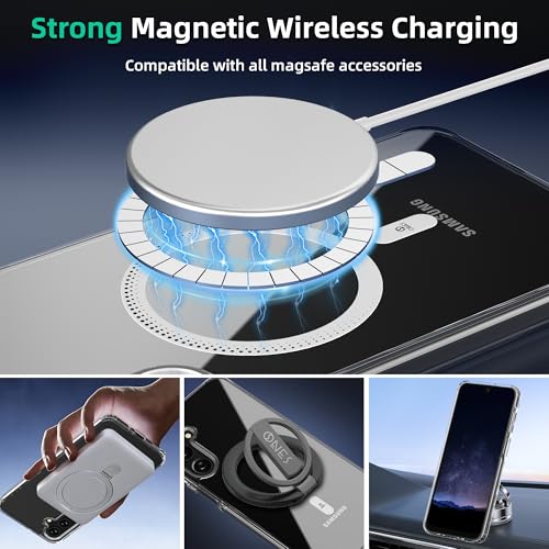 Image of ONES Magnetic for Samsung Galaxy A26 5G Slim Case, Compatible with Magsafe, Military-Grade Drop Guard, Anti-Yellowing, Shockproof Cover for Galaxy A26 5G Scratch-Resistant, Transparent