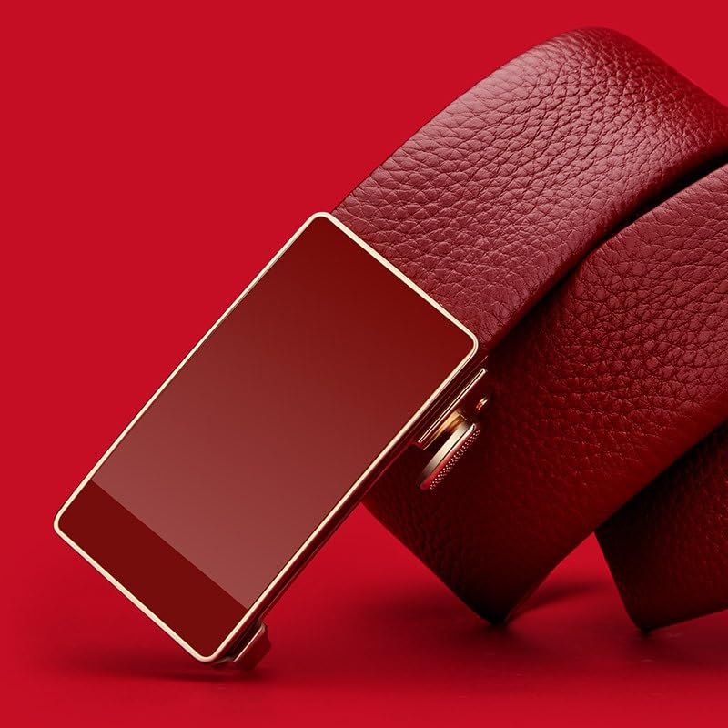 Leather Belt for Men Red Belt for Men, Leather Belt for Men(130cm)2