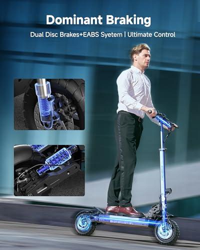 Image of ECOROAD Electric Scooter Adults ES6, 1000W Motor & 31MPH Portable E-Scooter, Up to 37+ Miles Range, 10 inch Off-Road PneumaticTires, Dual Suspension & Brakes System, RGB Lights & APP Control with Bag