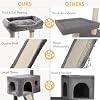 SHA CERLIN Cat Tree 36 Inches Cat Tower with Hammock, Sisal Scratching Post for Indoor Kittens, Small Room, Grey