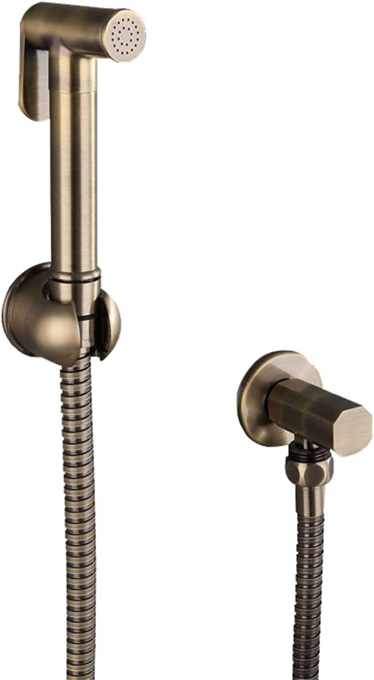 Hand Held Toilet Bidet Shattaf Faucet, Stainless Steel Bidet Sprayer Douche Kit Jet Copper Valve Set Faucet