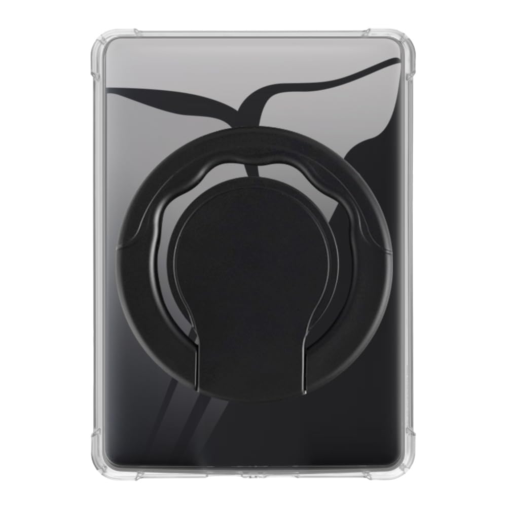 Tablet Case and Stand Holder Compatible with Amazon Kindle Basic 2 6.0 2014 Case, Shockproof Cover and 360 Rotating Ring Handle Grip Bracket(Clear)