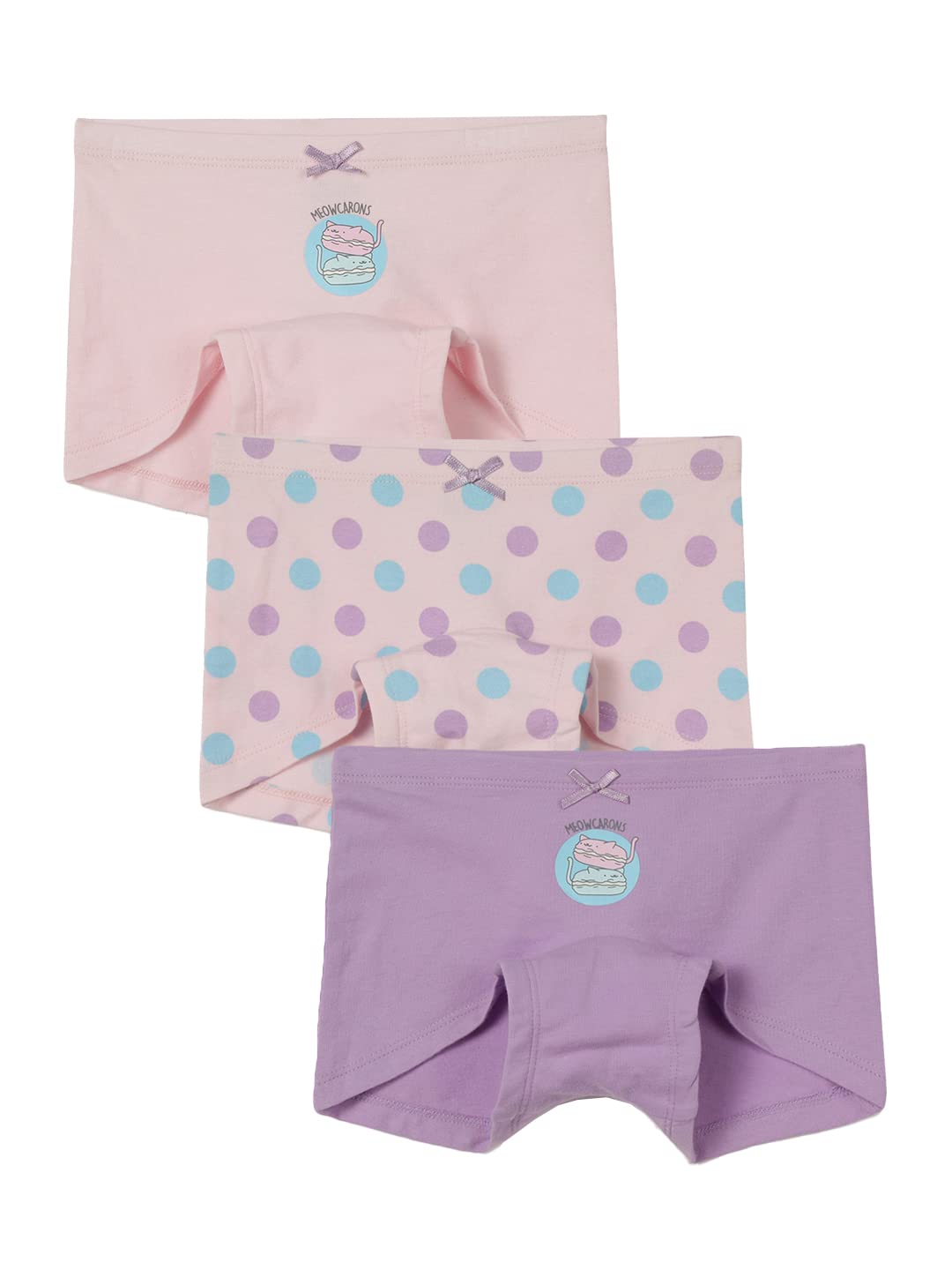 mackly Girls Boxers (Pack of 3) - Cotton Boxer Shorts, Seamless Comfort, Mid Waist Boyshorts Panties, Ideal for 2-16 Years