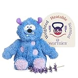 warmies Microwavable & Weighted Stuffed Animals, Blue Monster - Heated Stuffed Animal Plushie for Warmth & Comfort - Cute Soft Plush Toys for Adults & Children (Boys, Girls, Babies & Toddlers)