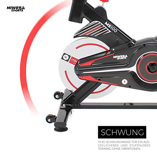 Miweba Sports Profi Indoor Cycling Bike MS100 | 10 Kg Schwungmasse - Traglast 100.0 Kg - Fitness Heimtrainer Fahrrad… – Bild 4
