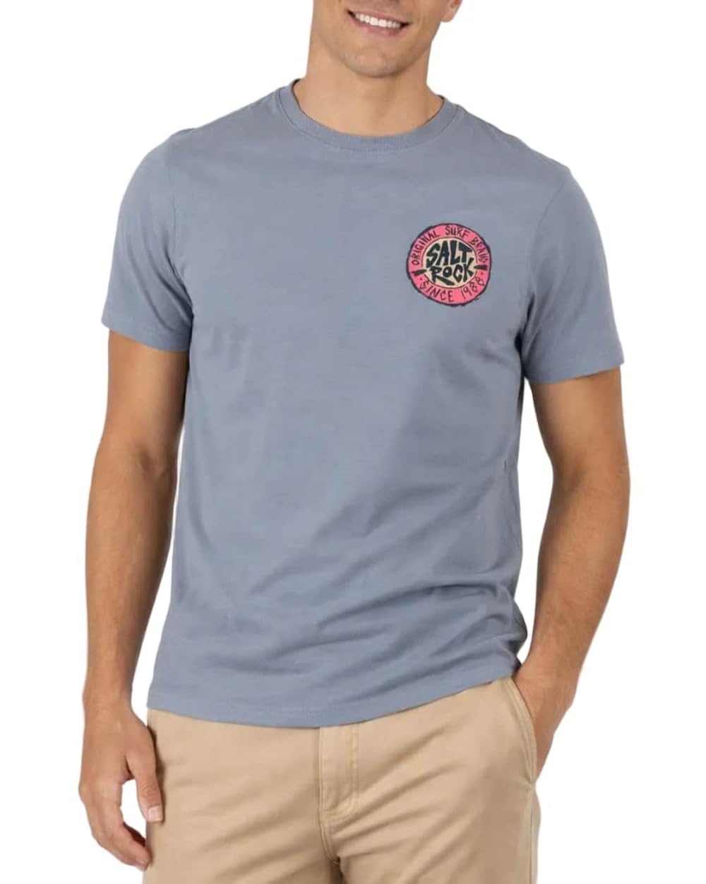 Saltrock Mens Original SR T-Shirt Blue (UK, Alpha, L, Regular, Regular, Blue)
