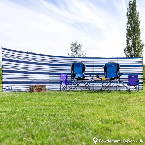 Trail Premium Wooden Windbreak with Bag, Sun Shelter Windbreaker Privacy Screen with Metal Spikes, Reinforced Stitching, Outdoor Camping Festival Garden (5 Pole 360cm x 130cm or 7 Pole 540cm x 130cm) - Image 3