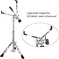 Vista 2 de Soporte para tambor repicador con soporte para baquetas y dos baquetas, soporte de trípode doblemente reforzado para parche de batería de 10 a 14