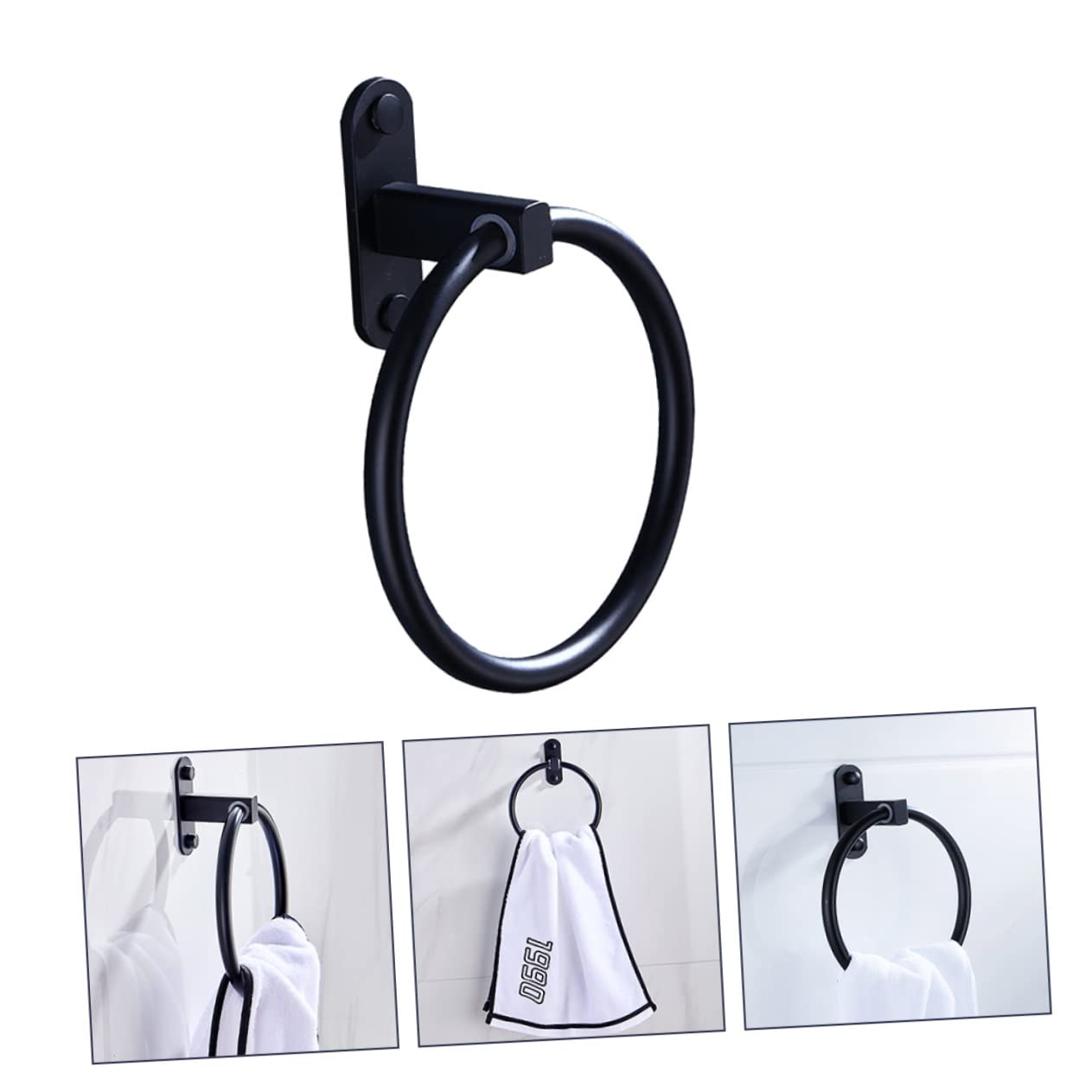 VILLCASE 2 Piezas Toalla de Aluminio baño Toallero colgadora de Toallas Negro