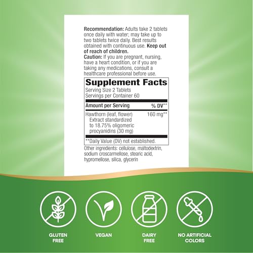 Nature's Way HeartCare Hawthorn Standardized Extract, Daily Support,120 ct - image 5