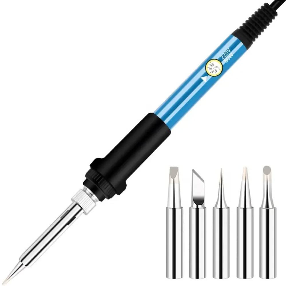 Wynhard 60 Watt Soldering Iron with Adjustable Temperature Soldering Gun Electric Welding Solder Soldering Iron Rework Station Handle Heat Pencil Tool with 5 Pcs Soldering Iron Tip Solder Iron