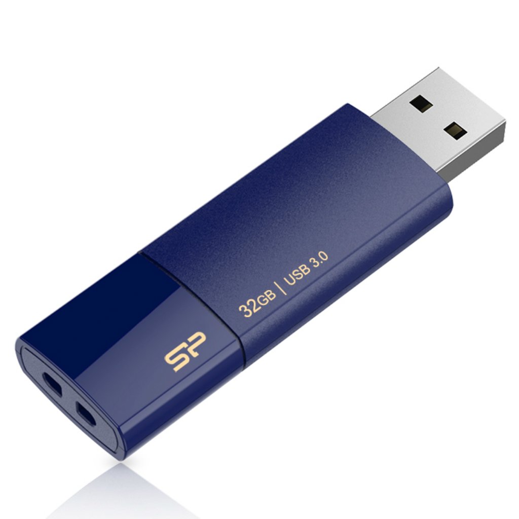 SP Silicon Power 32GB Blaze B05 USB 3.0 Retractable Flash Drive, Deep Blue (SP032GBUF3B05V1D)