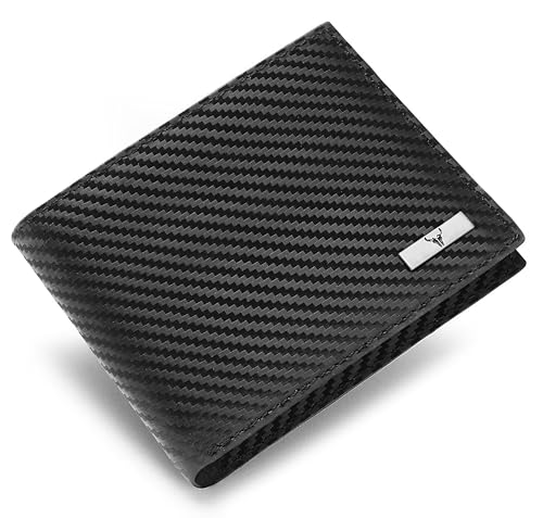 Image of NAPA HIDE Carbon Fiber Leather Wallets for Men (Black & Tan)