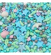 Sentovac Ocean Sprinkle Edible Cake Decorating Hippocampi Starfish Shell Fish Pearl Candy Mix Blu...