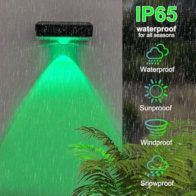 Solar Fence Lights,Fence Lights Solar Powered Waterproof IP65 Multicolor Led 12 Fixed Colors ¨ÕRGB Color Changing for Pool, Deck, Patio, Porch, Stairs, Holiday (12)