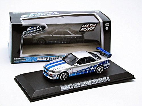 1/43 Fast & Furious 1999 Nissan Skyline Gt-R Silv By Greenlight #TOP4