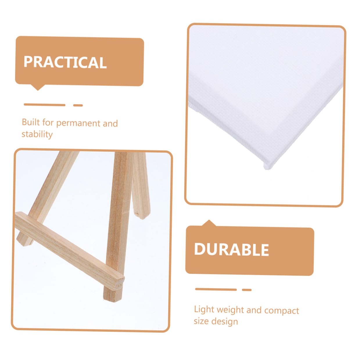 Lot de 15 Sets de Mini Chevalets en Bois pour Toiles