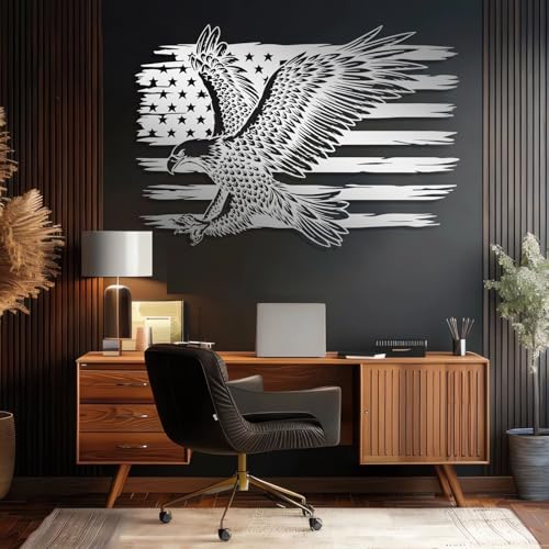 Grand aigle américain drapeau jour indépendance décoration murale métal
