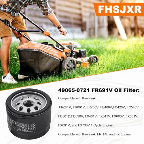 Image of 6 Pack 49065-0721 Oil Filter 49065-7007 for Kawasaki FR691V FR730V FR651V FR600V FX600V FX730V FS691V FS651V FR651V 4 Cycle Engine