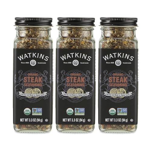 Image of Watkins Organic Steak Seasoning, 3.3 Ounce Jar,(Pack of 3)