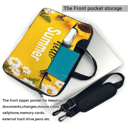 Funda portátil 15.6 pulgadas acolchada amarilla con flores y mariposas Hello Summer 3