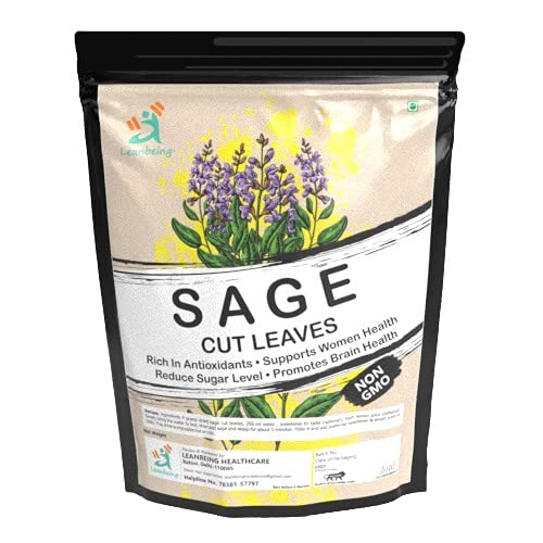 Leanbeing- Dried sage leaves for tea 1kg (Crushed) | Crushed sage leaves | Improves blood sugar level | Promotes healthy skin