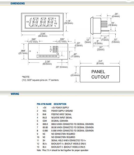 DMO-563 LCD Digital Panel Meter Voltmeter, 20V