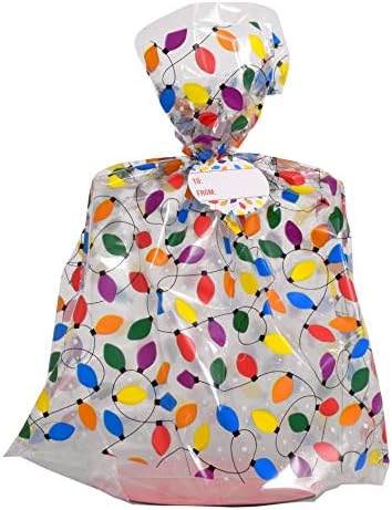 Miniatura 6 de 12 bolsas de celofán para galletas que incluyen 12 lazos de cinta