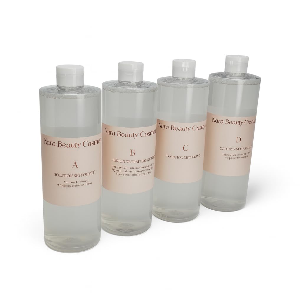 Kit Solutions pour machine Hydrafacial, 4 x 500 ml, Solutions de Nettoyage, Traitement, Hydratation et Entretien Machine - Nara Beauty Cosmetics
