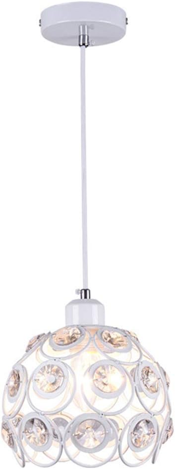 Mengjay E26 Metallic Crystal Ceiling Light, Modern Creative Pendant Chandelier Lampshade White Hanging lamp for Corridor Stairs Entrance Bedroom Kids (White)