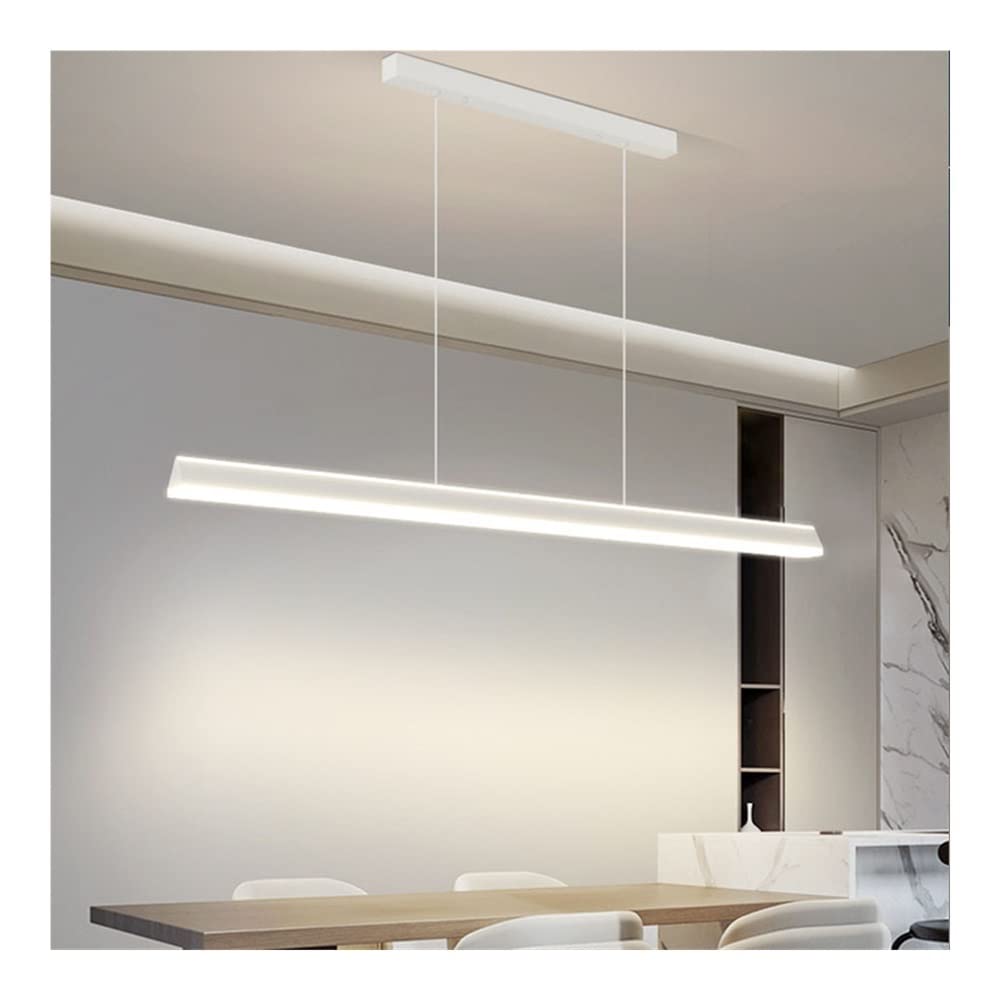 Suspension linéaire LED blanche réglable pour éclairer un grand îlot