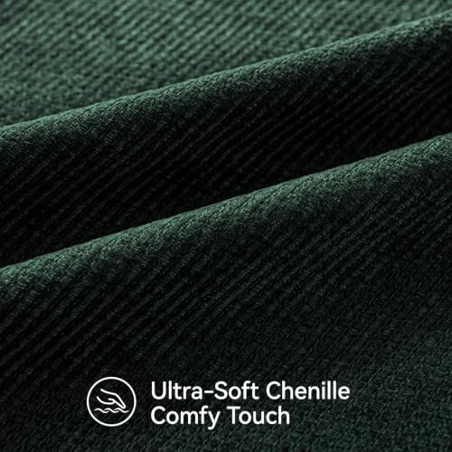 Image of Christmas Twill Chenille Throw Pillow Covers Pack of 2,20 inchx12 inch Dark Green