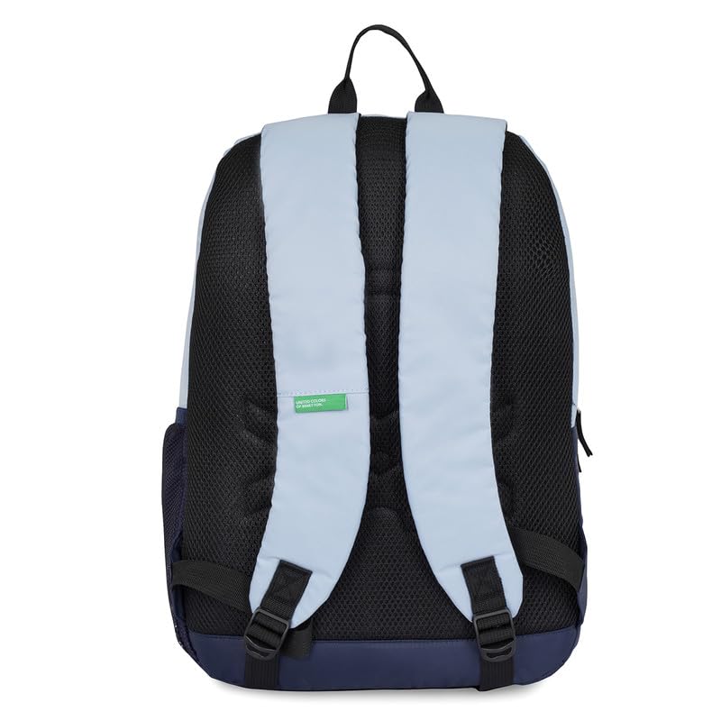 Image of UNITED COLORS OF BENETTON Laptop 2 Compartment Backpack for Unisex, Light Blue+Navy, One-Size, Pyro, 21 Litre