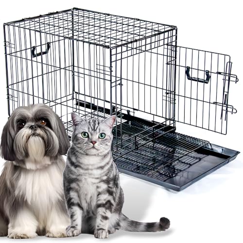 プチリュバン ペットケージ 犬 猫 Mサイズ すのこ付き トレー付き 幅41.7×奥行59.5×高52.5cm ケージ ゲージ ペットサークル ペットゲージ 折りたたみ 小型犬 中型犬