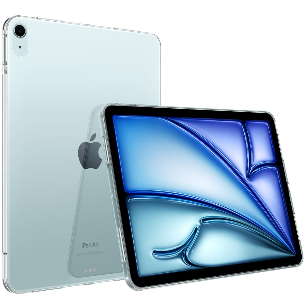 Puxicu Clear Case for iPad Air 11 inch 2024, iPad Air 6th / 5th / 4th Generation Case, Slim Design Flexible Soft TPU Protective Cover for iPad Air 11-