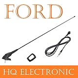 DACHANTENNE FÜR FORD Escort, Fiesta, Focus, Ka, Mondeo, Probe, Puma, Mondeo, Orion, Sierra, Transit, Windstar ..... Stablänge ca. 44cm Neigungswinkel bis 90 Grad Antennenkabellänge: 2 m, Kabel abschraubbar mit DIN-150-Ohm-Stecker Montage in Originalbohrung